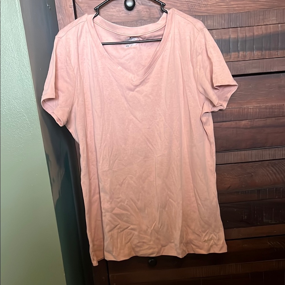 Women's Pink V-Neck Top